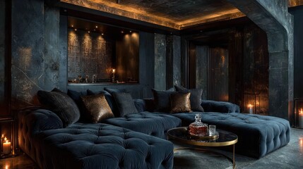 Dark, luxurious, home theater