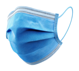Protective blue face mask healthcare product isolated on transparent background
