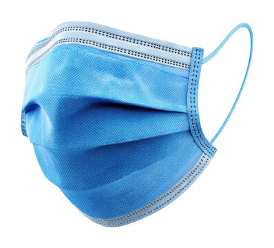 Protective blue face mask healthcare product isolated on transparent background