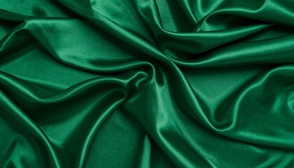 Obraz premium Emerald green satin fabric texture