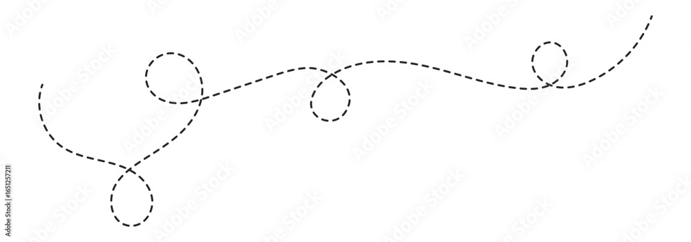Poster “abstract hand-drawn dotted line collection – curved and wavy dashed stroke vector set for sketch st