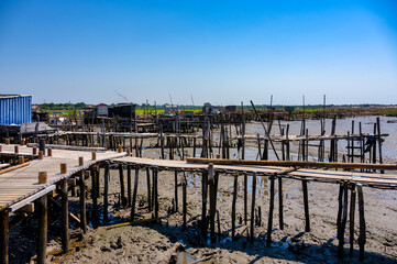Fototapeta premium Carrasqueira stilt pier in summer