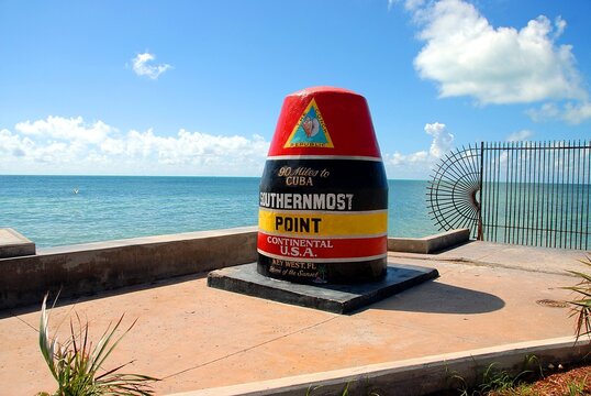 Famous southern most point at keywest florida marker.