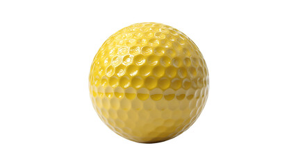 Yellow Golf Ball Isolated on Black Background