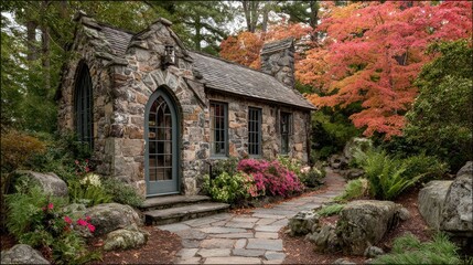 Obraz premium Stone Chapel in Autumn