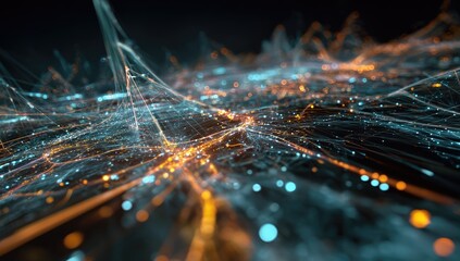 Abstract network of glowing particles (4)