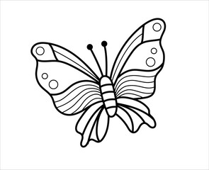 Colorful butterfly icon. Cartoon character. Outline isolated vector illustration.