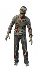zombie on white background isolated