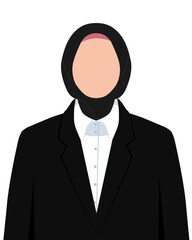 Professional business woman with hijab vector illustration