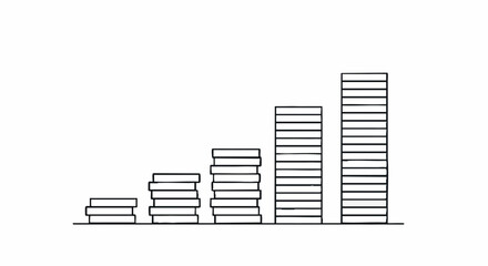 Graph of increasing stacks of coins, financial growth concept