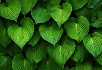 Close-up of vibrant green heart-shaped leaves