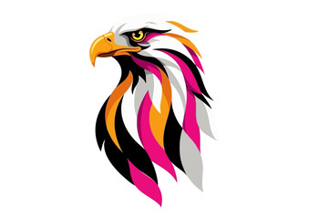 Obraz premium Stylized eagle portrait with vibrant colors 
