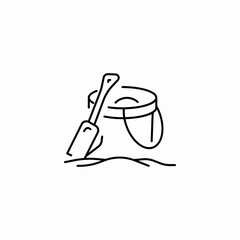 beach sand pail  icon sign vector