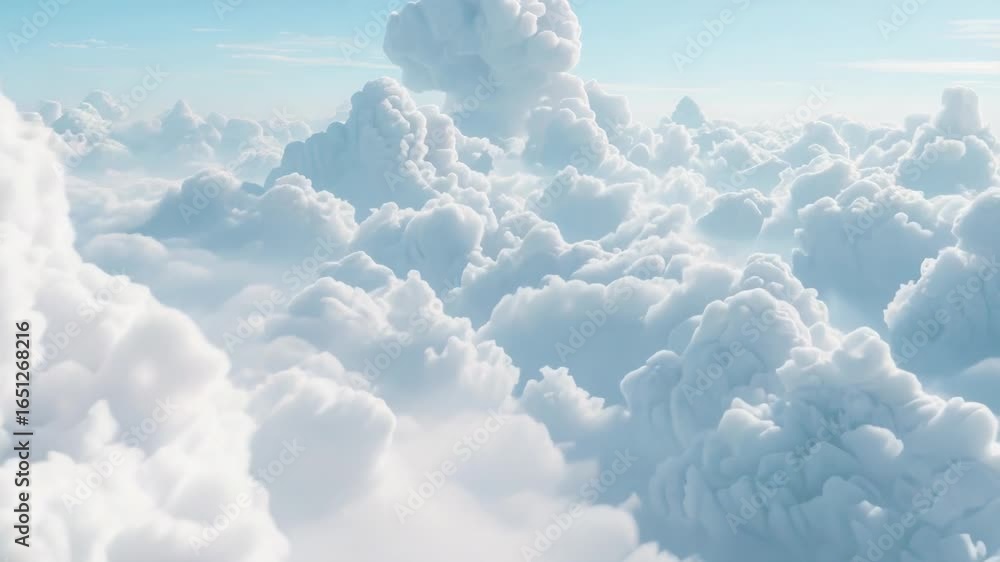 Poster a collection of white and gray clouds floating in the blue sky, with some wisps of cirrus and altocu