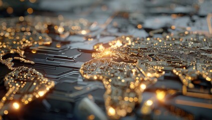 Circuit board world map