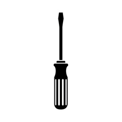 Minimalist Silhouette of a Screwdriver for Tool