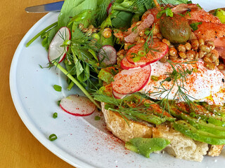 Salmon Avocado Garden Salad