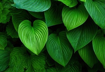 Lush green leaves tightly clustered