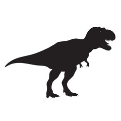 T rex dinosaur silhouette vector illustration prehistoric jurassic period animal predator reptile isolated design