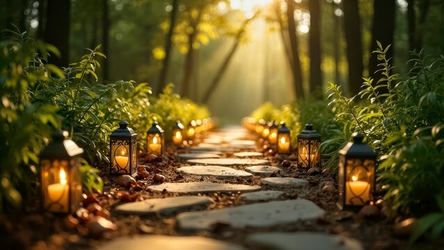 Scene display of forest light string