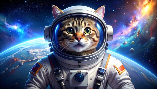 Cat astronaut in space (1) - Powered by Adobe
