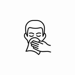 person sneezing tissue icon sign vector
