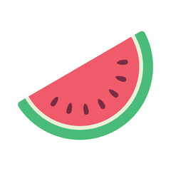 Juicy Watermelon Icon – Fresh Summer Fruit in Flat Style