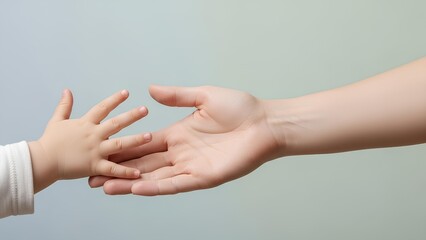 Parental support and child trust hands reaching out for a caring bond future