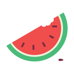 Juicy Watermelon Icon – Fresh Summer Fruit in Flat Style