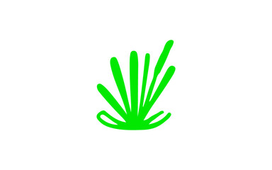 green grass isolated on white doodle.