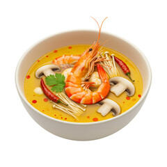 Creamy Tom Yum Soup with Shrimp and Mushrooms