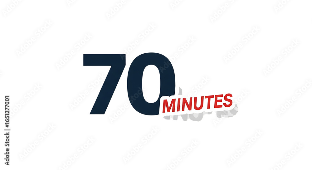 Aufkleber seventy minutes timer icon isolated on transparent background, ideal for indicating time constraints