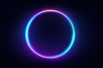 Obraz premium Neon oval glow on dark