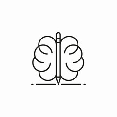 creative writing brain icon sign vector