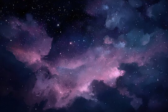 Deep space nebula with stars - Powered by Adobe