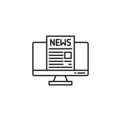 online news monitor icon sign vector