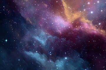 Fototapeta premium Cosmic nebula swirls in vibrant hues