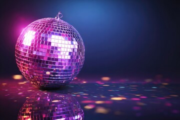 Disco ball in vibrant lights