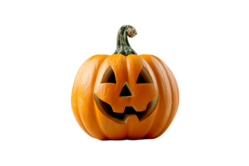 Cheerful carved pumpkin with playful expression
