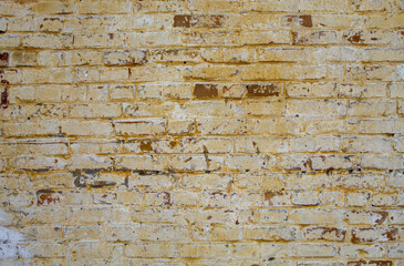 Whitewashed brick wall with rustic texture