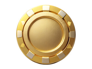 Naklejka premium a gold poker chip chip cutout image and isolated on white background PNG.AI Generated.