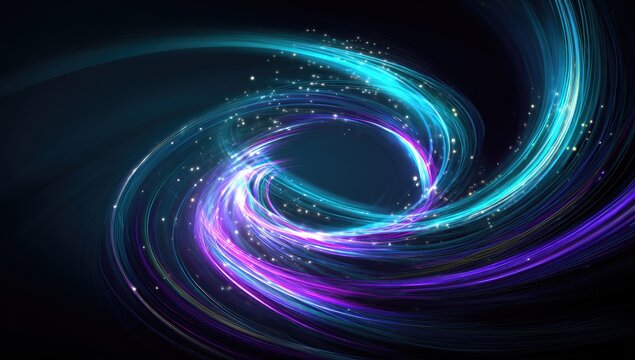 Abstract swirling neon lights