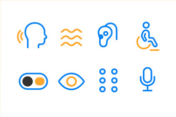 Vector illustration of accessibility icons for diverse needs