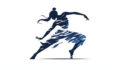 Obraz premium A dynamic dancer silhouette, blending movement and expression in an artistic representation of dance and creativity.
