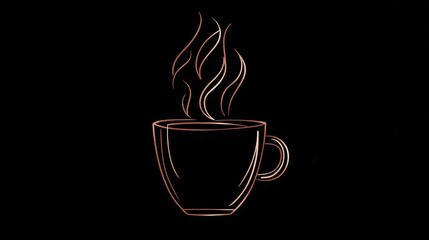 Outline drawing of a coffee cup with steam.