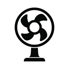 Obraz premium Black electric fan icon appliance cooling