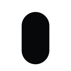 Black oval shape on white background graphic