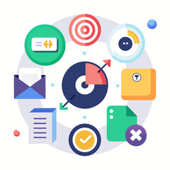Strategy and Direction: This image perfectly captures the essence of strategy and direction, with its depiction of goals, information, and choices.