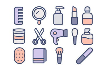 Beauty and grooming tools vector illustration for personal care