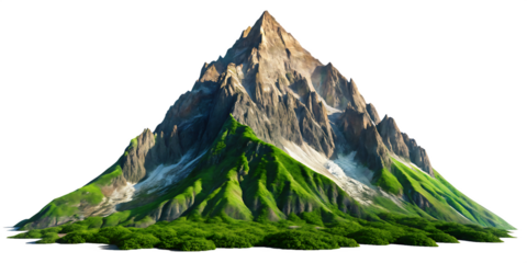Mountain  isolated on white background PNG ,AI GENERATED